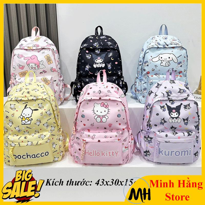 Balo nữ học sinh lớp 2 đến lớp 7 cao cấp nhiều ngăn hình kuromi, melody, mèo kity đáng yêu, ba lô cấp 1-2 cho bé gái trung học mẫu mới 2025