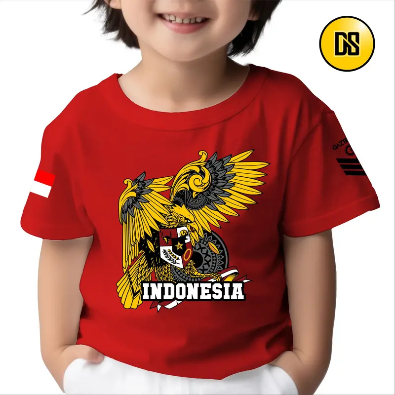 kaos anak Indonesia gambar garuda merah putih bahan katun 30s sablon plastisol  Fashion Pakaian anak 0