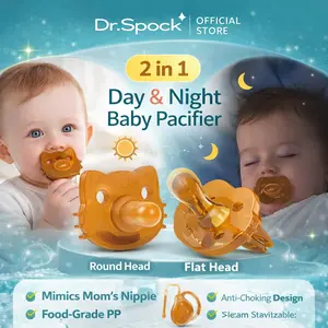 Dr.Spock Dot Bayi Empeng Bayi 0 6 Bulan BPA FREE Dot Bayi Dengan Tali Dan Kotak Silikon SP01 Kompeng Pacifier empeng  bayi