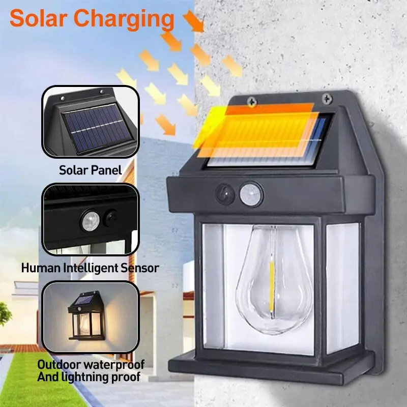Lampu Dinding Solar Sensor Gerak Lampu Taman Solar Lampu Hias / Lampu Dinding Solar Interaction Wall Lamp Tenaga Surya Sensor XY-888