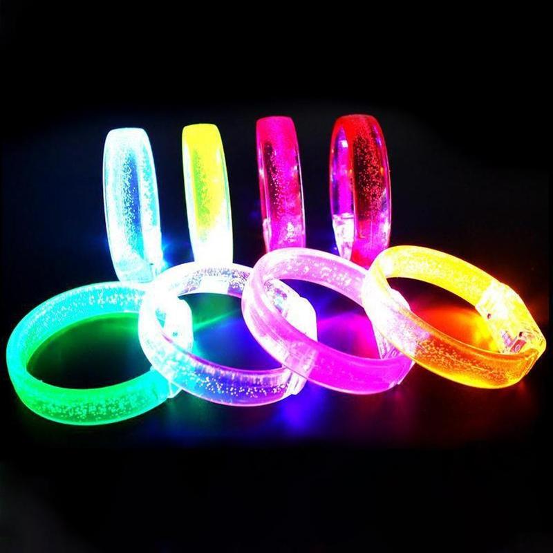 Vòng Tay Đèn LED Nhấp Nháy Cho Bữa Tiệc, Màu Ngẫu Nhiên, Vòng Tay Buổi Hòa Nhạc Phát Sáng Tối, Thanh Nhiều Màu A7Q9 3