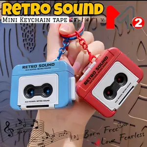 MTwo Gantungan Kunci Rekaman Suara Retro Vintage recorder couple gift keychain mini recordable