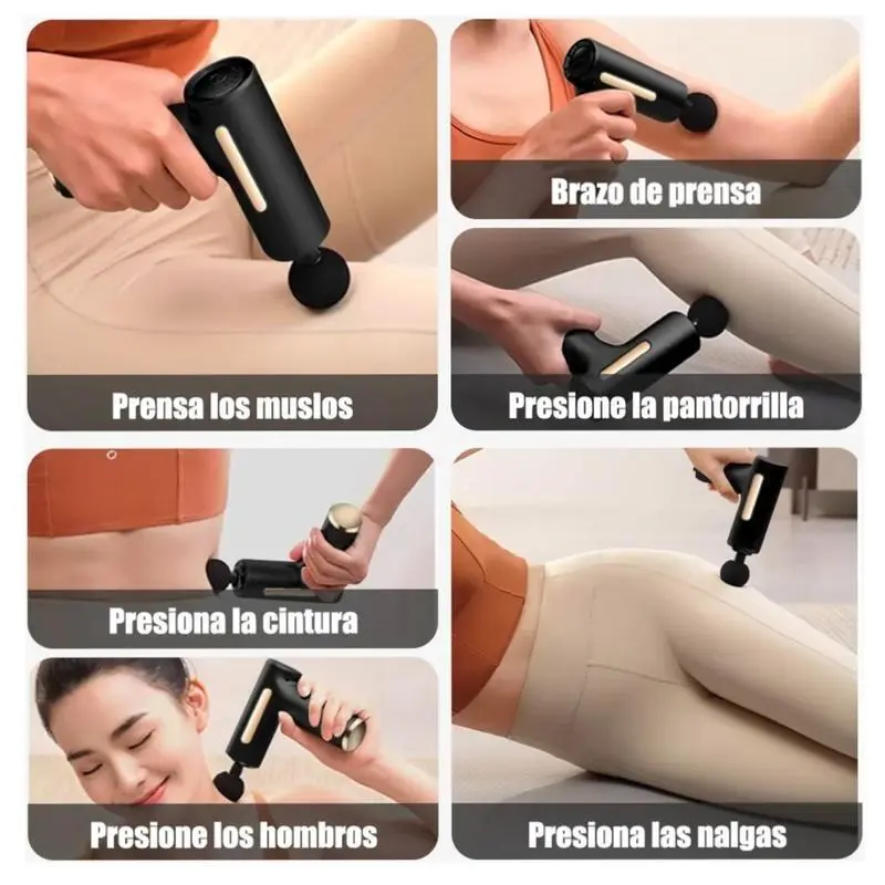 Motor Alto Pistola de Masaje Portátil Mini - 4 Cabezales, 6 Velocidades - Alivio Muscular Profundo - Ideal para Regalo - USB Recargable - Foto 11