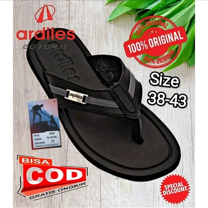 original  Sendal sandal ardiles EKRON size 38-43 / sandal cowok pria dewasa jepit kulit keren gaul original 100% branded kekinian murah Terbaru COD gratis ongkir 0