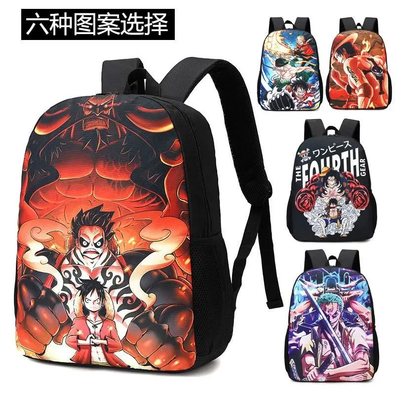 Cặp Sách, Thiết Kế One Piece, Thích Hợp Cho Học Sinh Tiểu Học Và Trung Học, Ba Lô, Có Luffy, Zoro Và Ace, Phong Cách Anime, Thích Hợp Cho Bé Trai Và Bé Gái, Thiết Kế Khuôn Viên Học Sinh, Hai Lưng