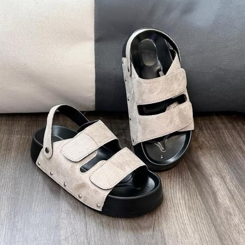Dép sandal nữ đế cao 4-5cm da mềm đế Ghim Đinh chắc chắn D01 - size 35 đến 39
