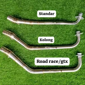 (Inlet 50) Leher Knalpot Sepeda Motor racing bebek pipa 3 model standar kolong roadrace GTX inlet 50 mm supra x 125 karbu lama revo blade grand legenda prima impresa star shogun smash Jupiter z Burhan Vega r zr new karbu diameter 50mm d50 d50mm dm50