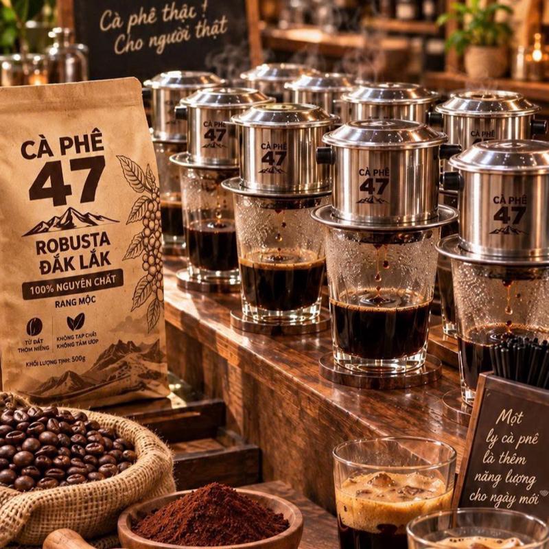Phin Cà phê nguyên chất - Robusta Daklak rang mộc hậu vị ngọt - thơm lâu