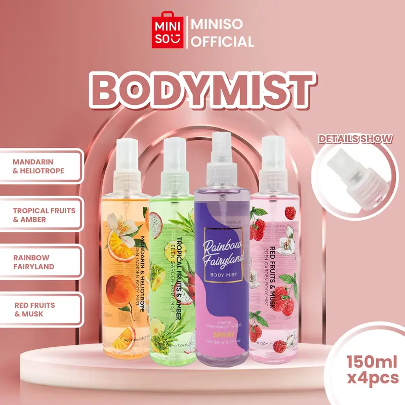 【4 IN BUNDLE】 MINISO Body Mist 150ml fragrance spray tahan lama Natural Series Eau de body Bundle B