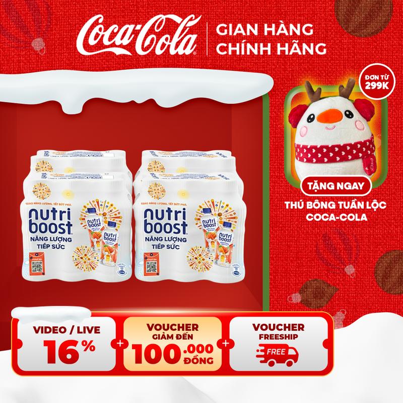 Lốc 24 Chai Thực Phẩm Bổ Sung Nước uống sữa trái cây Nutriboost hương cam 297ml chai Sale 15.12 Coca-Cola Beverages VN_TT