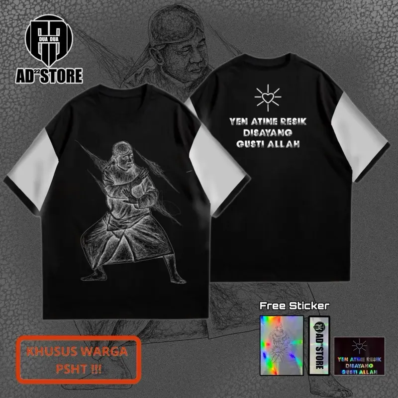 KAOS PSHT MAS TARMADJI YEN ATINE RESIK DI SAYANG GUSTI ALLAH Distro Kaos Katun Combed 24s