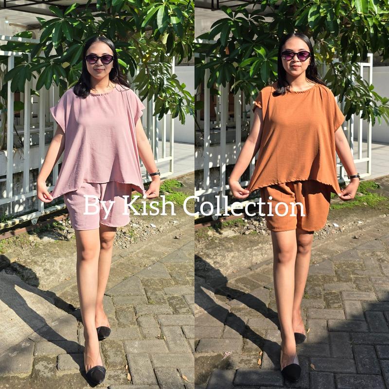Babydoll Setelan Baju Tidur One Set Bali Baju Tidur Pendek Celana Piyama Wanita 6