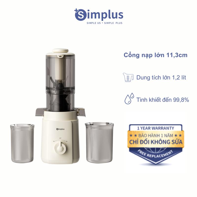 SimplusHome Máy Ép Chậm dung tích 1.2L ZZJH010, Ống tiếp nguyên liệu lớn 113mm, Ép Trái cây, Ép kiệt bã, Ép xoắn ốc, Dễ tháo rời vệ sinh