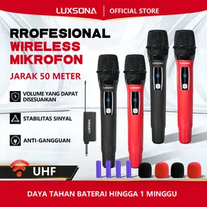 LUXSONA Mikrofon Nirkabel Profesional UHF Microphone Dinamis Genggam Mic Karaoke Wireless Asli Profesional Murah