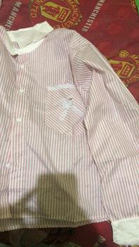Product Review of Lulu blouse strip salur premium LD 110 120 130 140 kemeja crop jumbo from e**y 1
