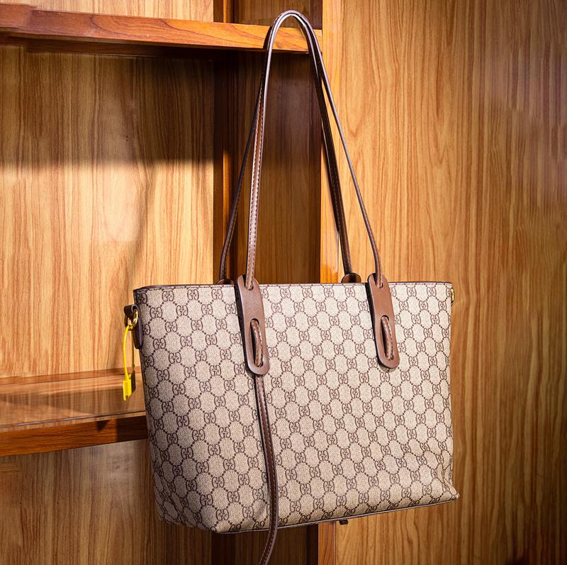 - 492 - Túi Tote Da Canvas Lót Lụa Cao Cấp Phong Cách Cổ Điển - Hàng Quảng Châu Cao Cấp - Kèm Dây Đeo