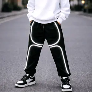 Celana Baggy Pants Reflektif Menyala Unisex Anak usia 2 samapi 13 tahun lDengan Fitur Reflektif Untuk Keamanan Dan Kenyamanan
