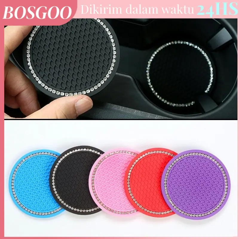 Tatakan Botol/Gelas Diamond Bahan PVC Anti Slip Untuk Mobil / Rumah car cup coaster
