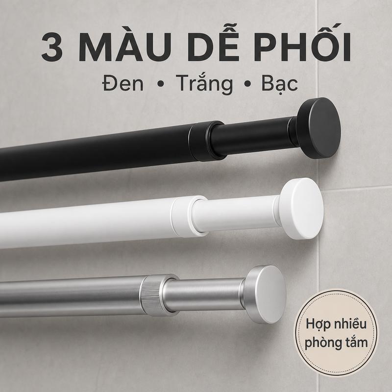 Thanh treo đa năng không cần khoan tường, thanh phơi quần áo giãn rút điều…