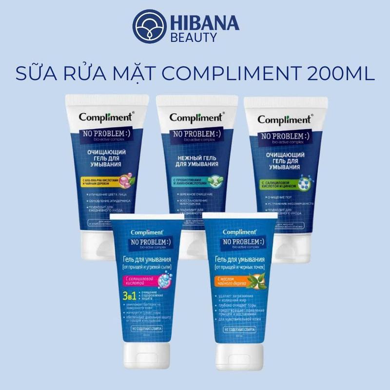 Sữa Rửa Mặt Compliment No Problem Giúp Giảm Mụn Cho Da Nhạy Cảm 200ml