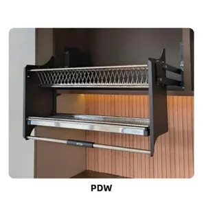 RITZO PDW-70S/80S/90S Pull Down Cabinet Elevator Stainless Steel 700, 800, 900mm | PDW-70/80/90S | Rak Piring Tarik Turun Kabinet Dapur