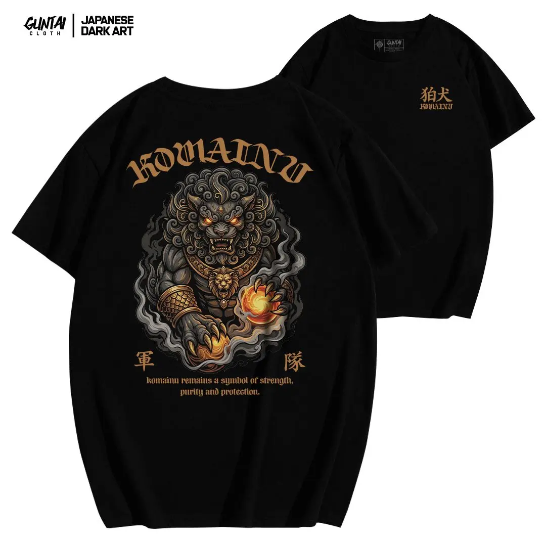 Guntai T-Shirt Jepang KOMAINU Kain Combed Sablon Soft Kaos Lembut Merah Nyaman Pria Rib Distro Art Tangan pendek