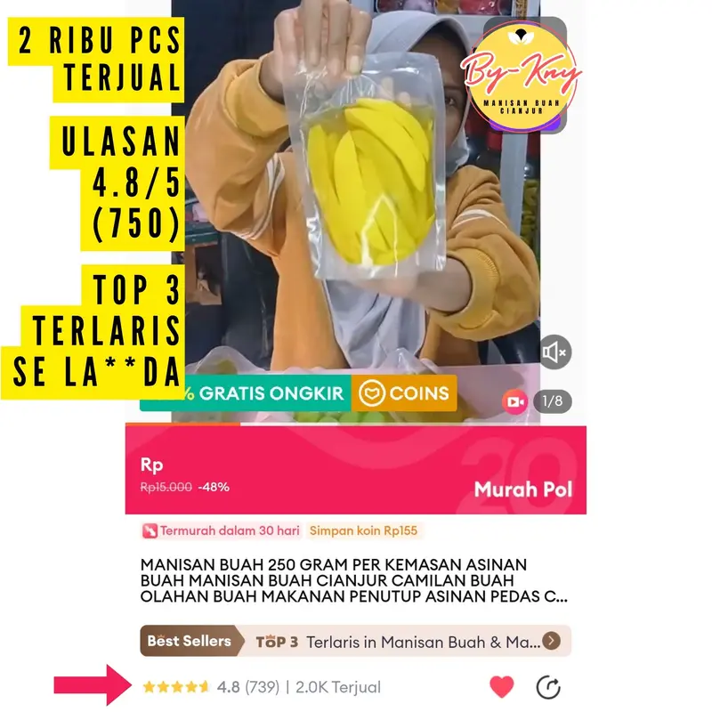 MANISAN BUAH SALAK BALI KEMASAN 250 GRAM ASINAN PEDAS ASINAN PEDAS MANISAN BUAH CIANJUR Gula Mangga Nanas Tomat 1