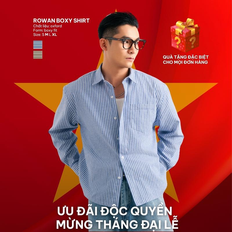 [SIÊU SALE 8.8] Áo sơ mi nam kẻ sọc vải Linen dài tay form crop - Linen Cropped Shirts B Brown Studios