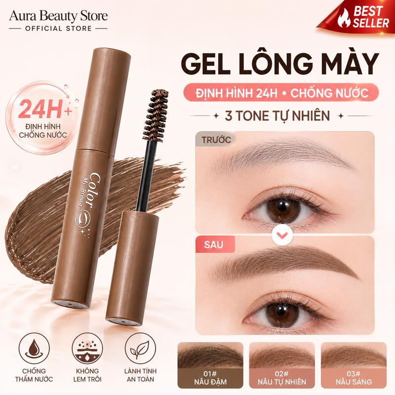 Gel Lông Mày, Chống Nước, Không Lem, Lâu Trôi 24H, Chuốt Sợi Tự Nhiên, Định Hình Chân Mày, Hot Trend TikTok