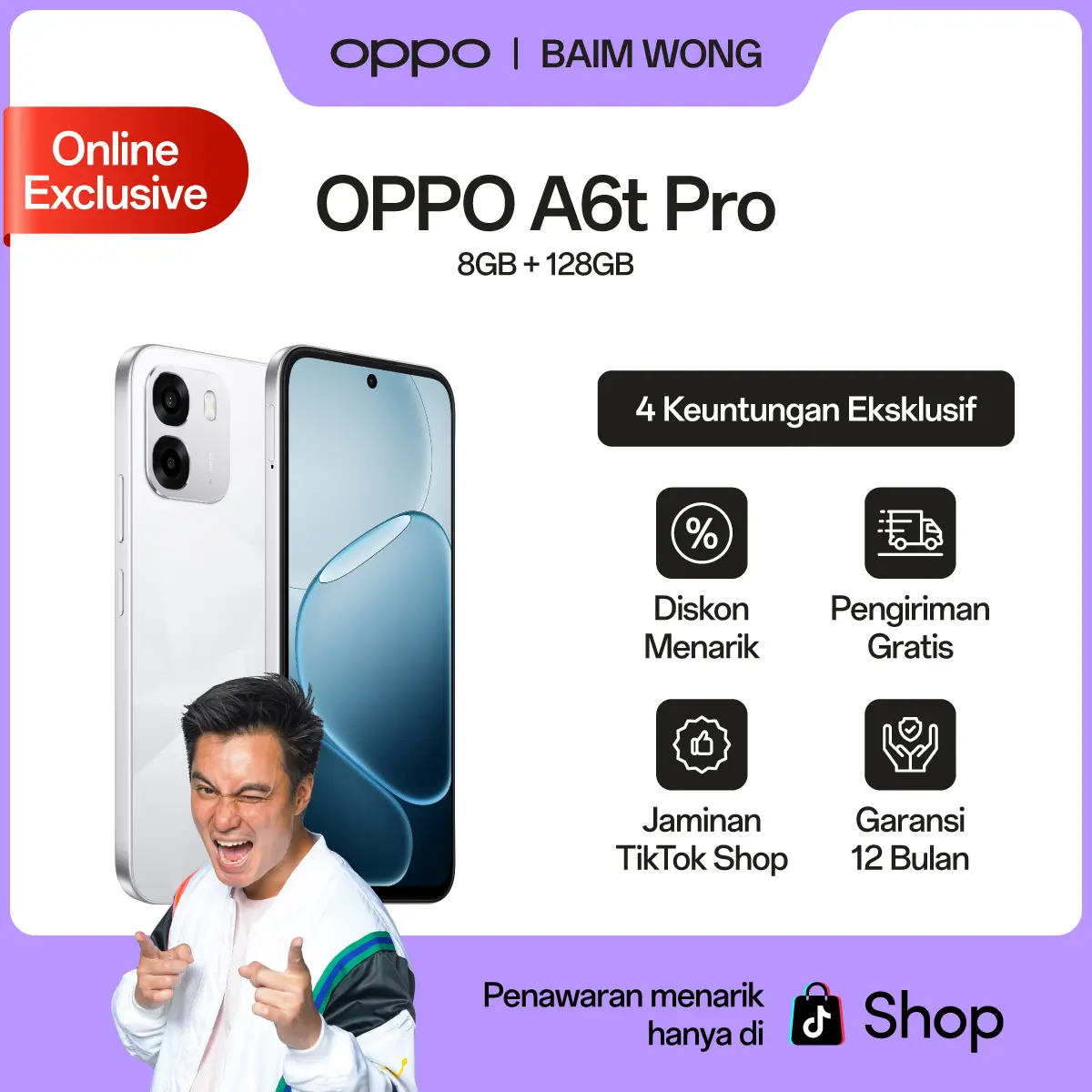 A6t Pro PUTIH 8GB/128GB