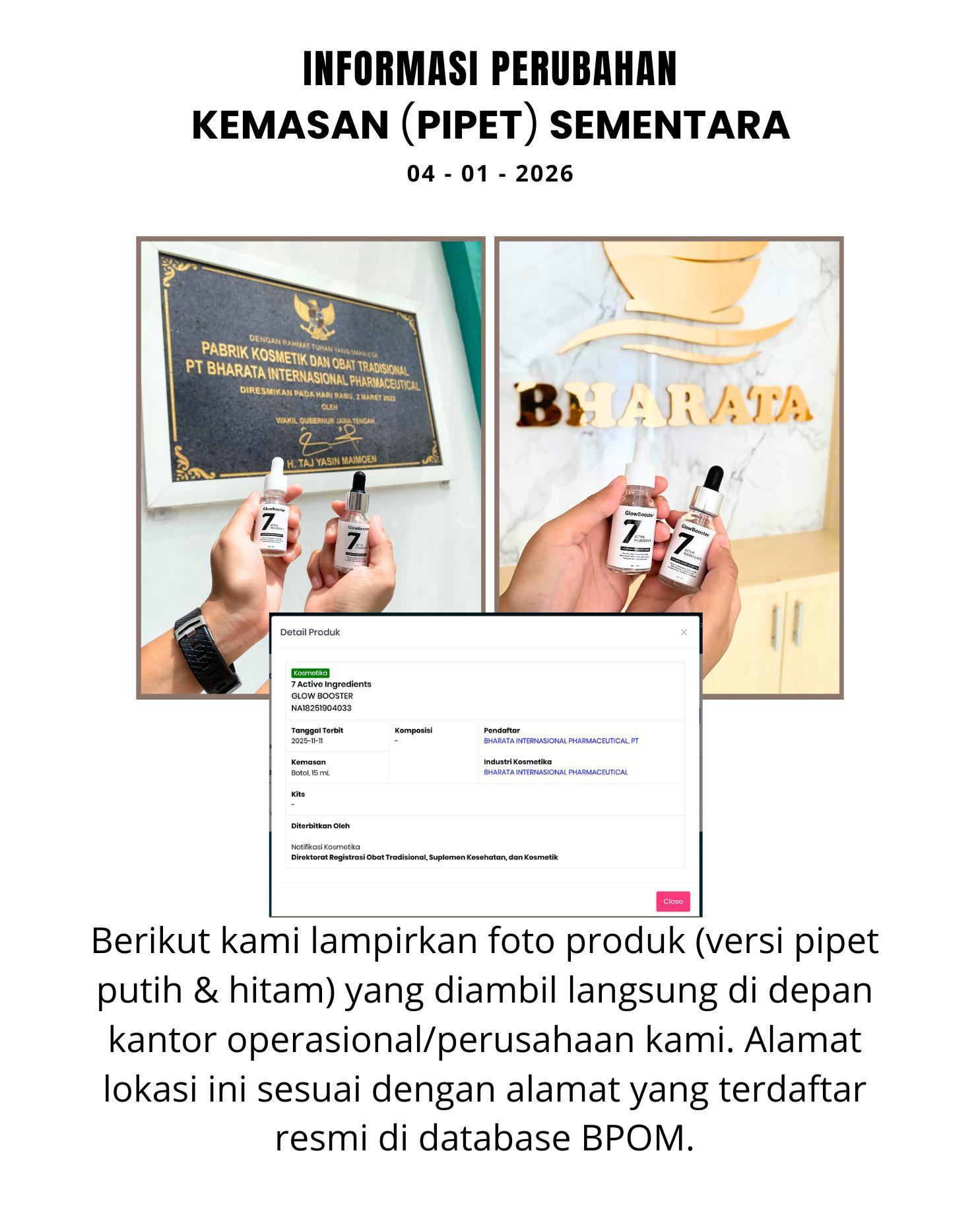 [LIVE] {2PCS} Serum Pencerah Wajah - Serum GloowBooster 7 Active Ingredients | Serum Pencerah 7 Kandungan Aktif | Serum Pemutih Wajah 15ml