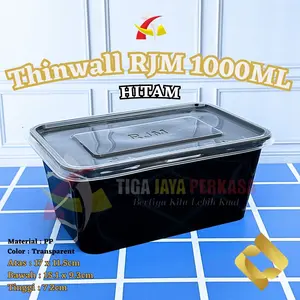 Thinwall Thermo 1000ml Hitam RJM / Food Container / Kotak Makan @25Pcs Thinwall Thermo 1000ml Hitam RJM / Food Container / Kotak Makan @25Pcs