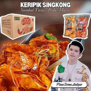 Kripik Singkong Rujak Balado Sambal Tumis SIP3DE Cabe Asli Pedas Manis Daun Jeruk/Tanpa Daun Jeruk PAKET HEMAT 1 kg isi 2 - my Snack910 cassava chips cemilan
