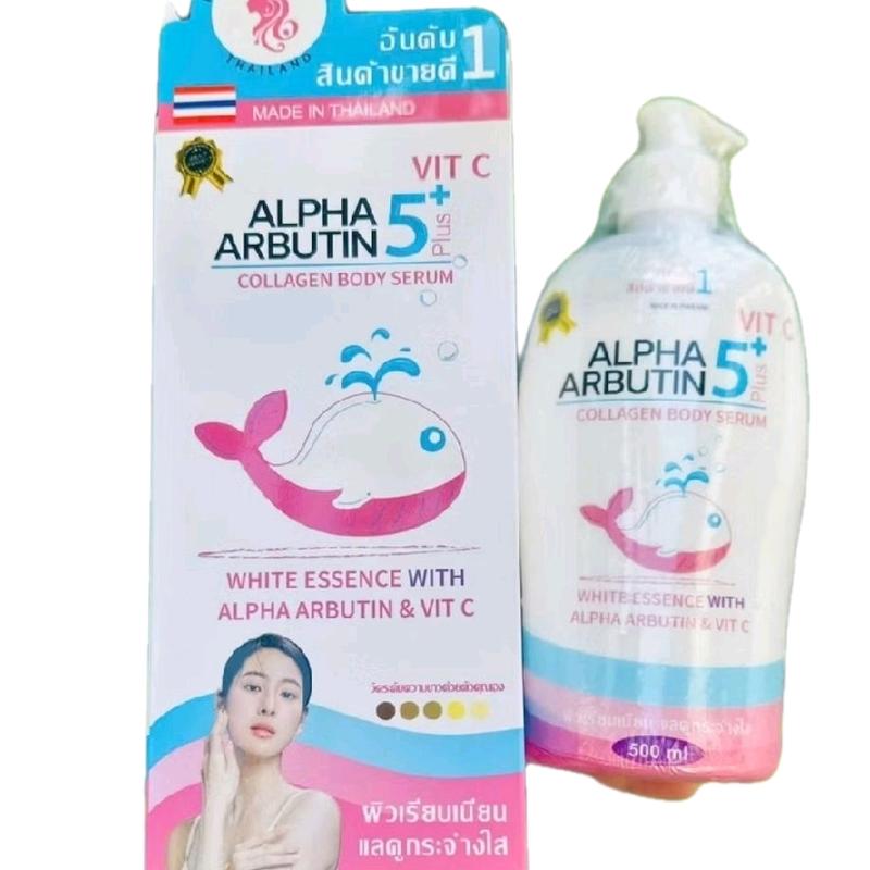 (mẫu mới) Dưỡng Thể Alpha Arbutin 500ml 5+ Plus Collagen Body Dưỡng Sáng Mịn Da Thái Lan