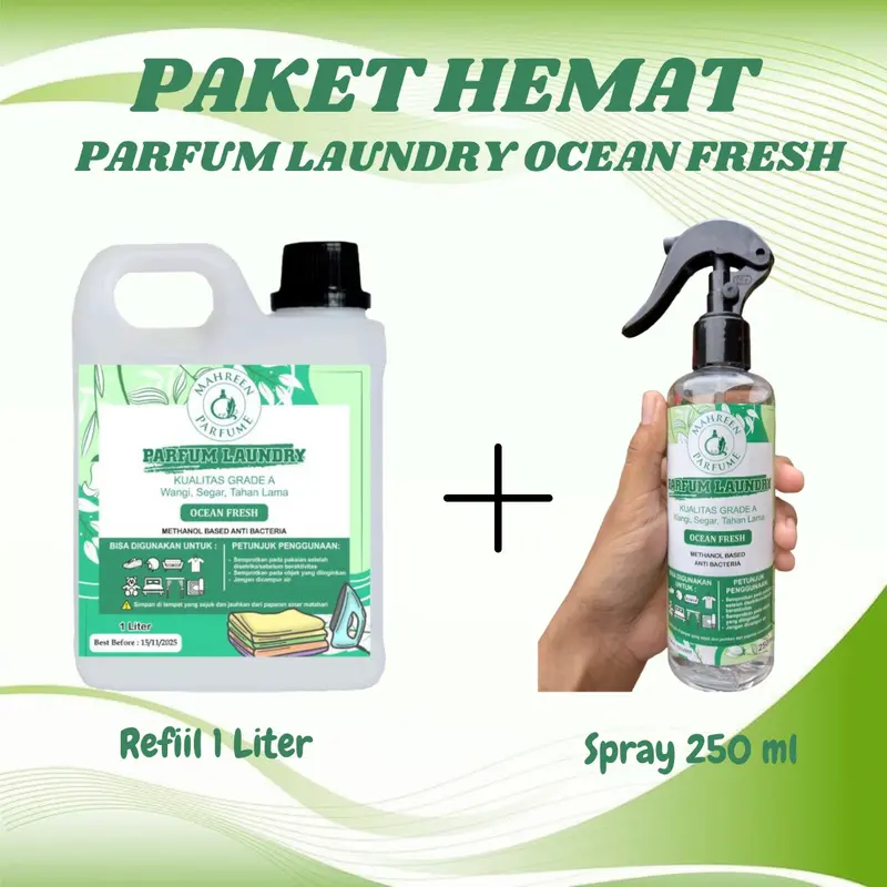 Paket Hemat Parfum Laundry 1 Liter + 250ml Kemasan Spray 3