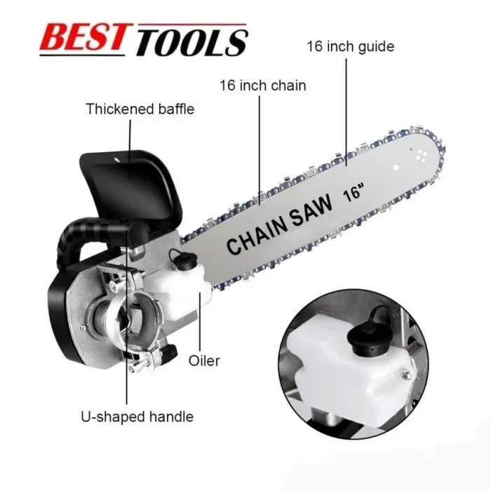 Adaptor Gerinda Tangan Chainsaw 12inch Pengubah Fungsi Mesin Gerinda Jadi Senso Tebang Pohon Kayu