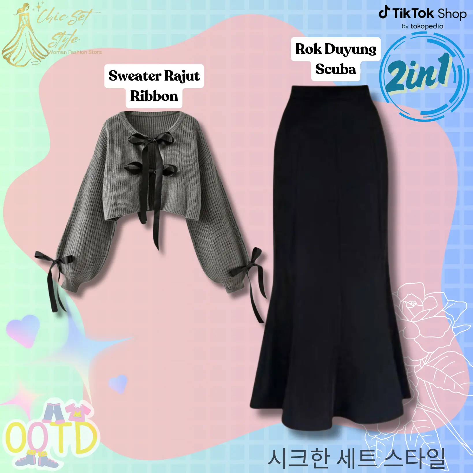 2in1 (Sweater + Rok Duyung)