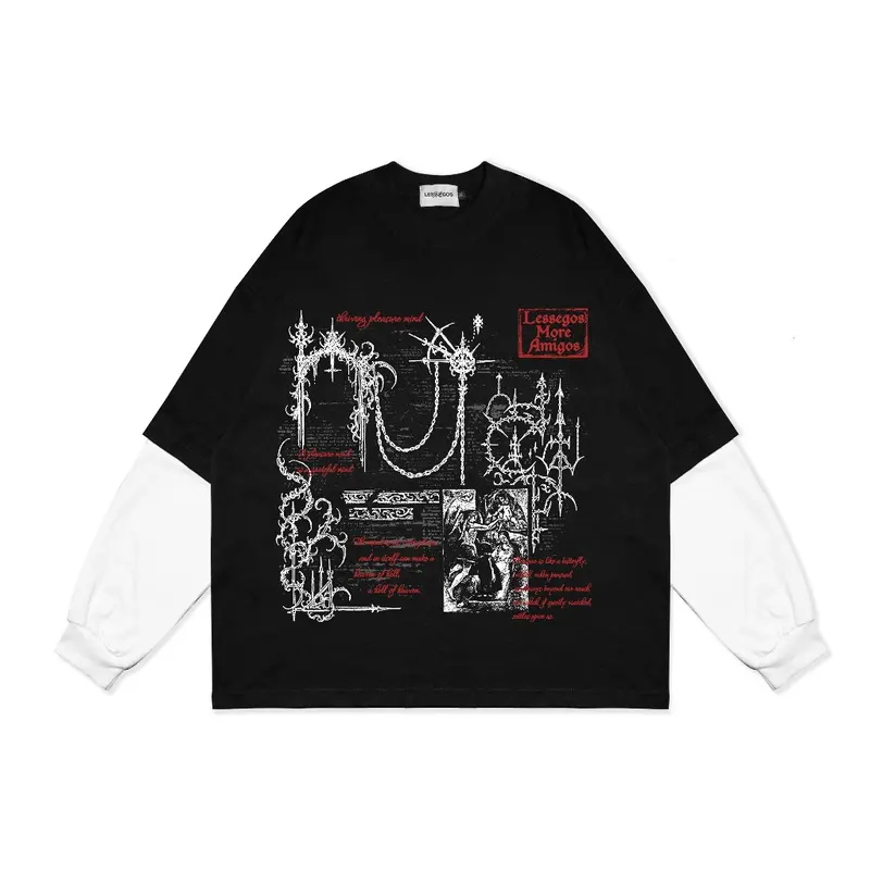 Lessegos Longsleeve Double Layer Boxy Fit Noctum Hitam 0