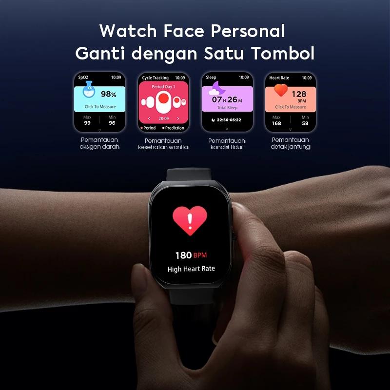 VIVAN Smart Watch 2.01 Inch Waterproof 1 ATM 100+ Sports Mode Professional Health Monitoring Battery 350mAh Up To 7 Days VWF19S Garansi 12 Bulan