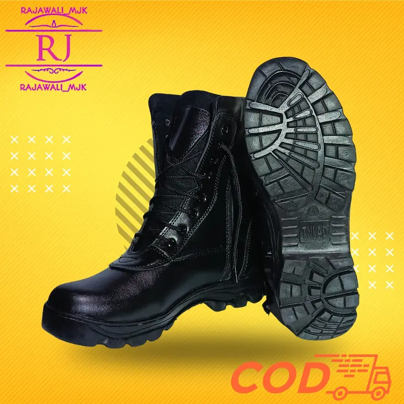 Sepatu PDL Doop Satpam TNI Polri Banser Dll - Kulit Sintetis - Sol Karet Army Berkualitas - Sol Jahitan Nylon Memutar - Boots 2