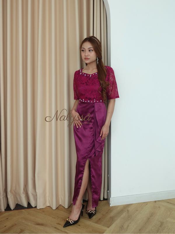 SAFFIYA - Sophia Dress (PREMIUM) / M,L,XL / Dress Pesta Wanita / Dress Natal / dress brukat terbaru / dress mewah 1