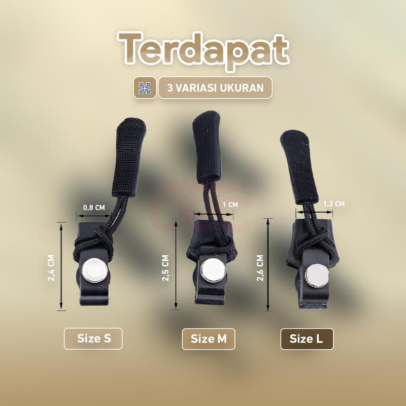 [3pcs][BEC] Ritsleting Pengganti Zipper Universal - Solusi Cepat Ganti Resleting Tanpa Jahit | Ritsleting Pengganti Zipper Universal | Penarik Ritsleting | Pengganti Penarik Ritsleting
