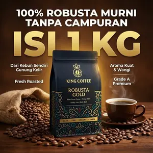 Kopi Robusta Gold 100% Murni Premium 1KG Bubuk Biji Kopi Gunung Kelir Natural Process Medium Dark Kopi Sangrai & Bubuk Crema Tebal Rasa Mantap