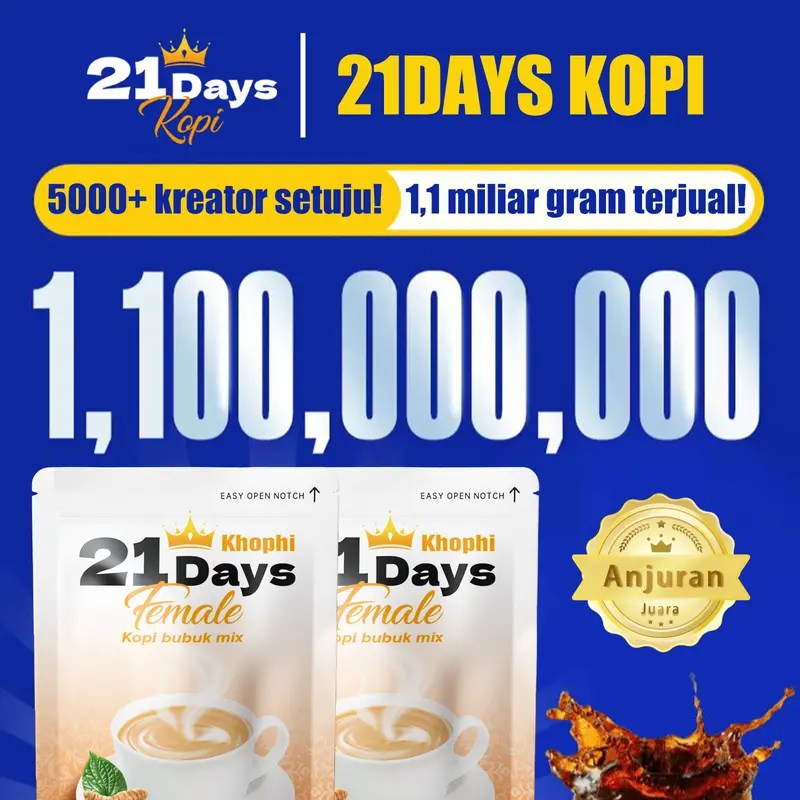 【21 Days Coffee】Kopi Wanita – Kunyit, Manjakani, Kacip Fatimah, Daun Sirih, Gula Aren – Rekomendasi Juara Olimpiade 1