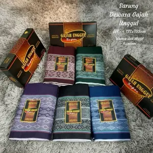SARUNG GAJAH UNGGUL PAKET 10 PCS SARUNG UKURAN SARUNG PRIA DEWASA WARNA MOTIF RANDOM
