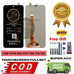 Lcd Touchscreen Y12 / Y15 2019 / Y17 / Y3 / Y11 Fullset Original / Og Super  Glass Plastik