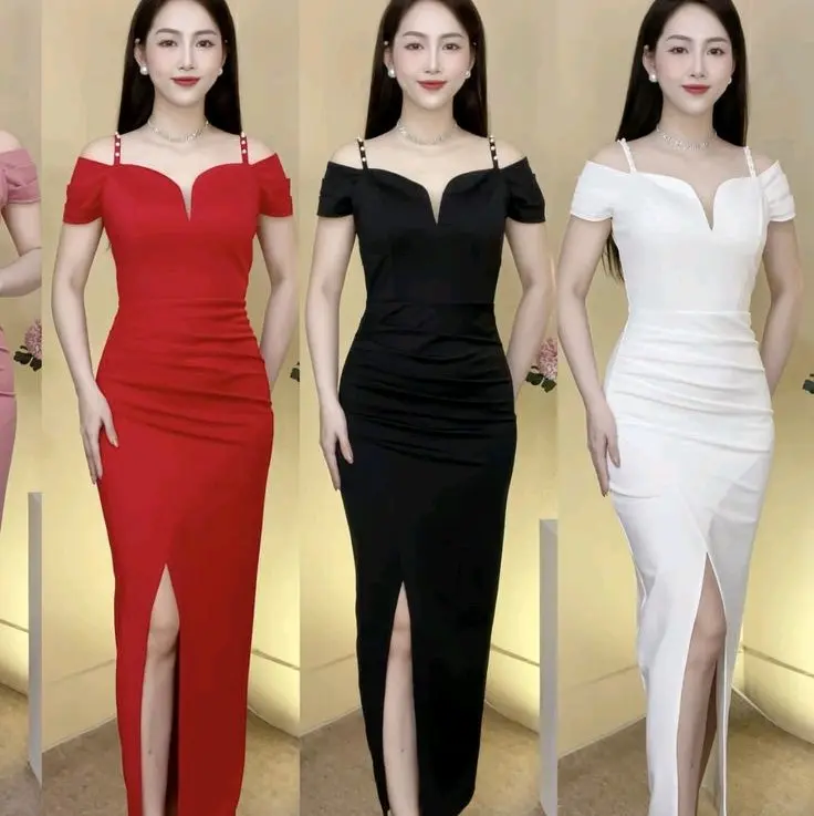 Dress Panjang Bodyslim Pesta untuk Wanita Modern . bahan scuba bisa melar hingga 10 cm