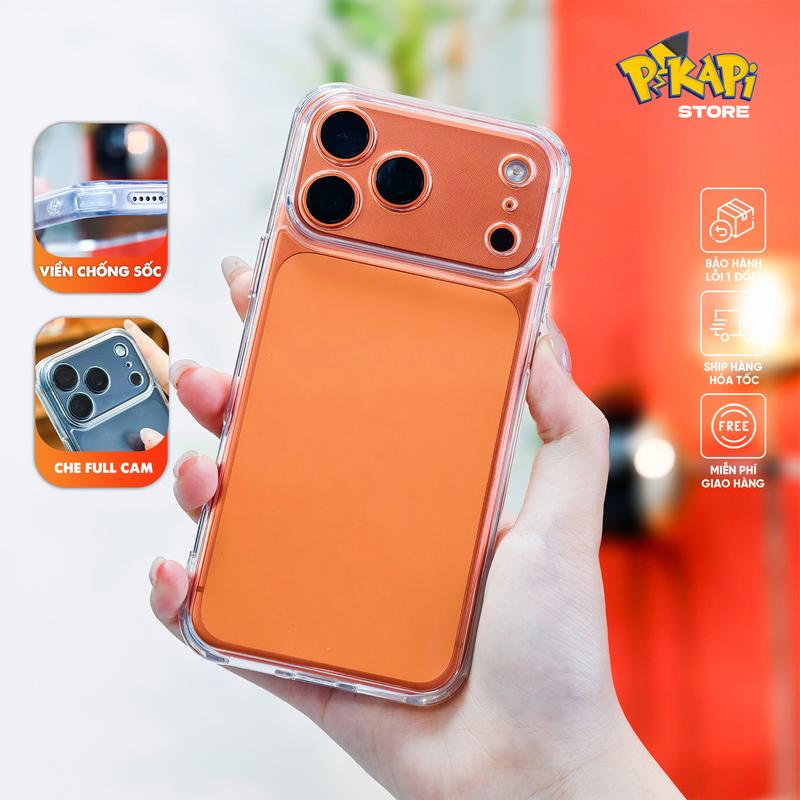Ốp Lưng iPhone Siêu Trong Suốt Chống Sốc – Mặt Lưng PC Cứng Viền Silicon - Pikapi Store