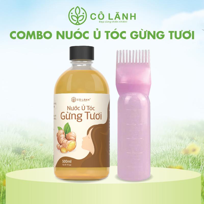 (Combo 2 ) 1 Chai Nước Cốt Ủ Gừng Tươi 500ml Cỏ Lành + 1 Lược Ủ Tóc - Kích Mọc Tóc, Giảm Rụng Tóc, Giảm Ngứa, Giảm Gàu