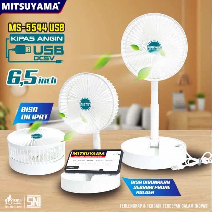 Kipas Angin USB Lipat 180 Derajat Portable USB Charger With Phone Holder / Folding Fan 180° Kipas Angin Meja Cooling Fan / Kipas Angin Mini